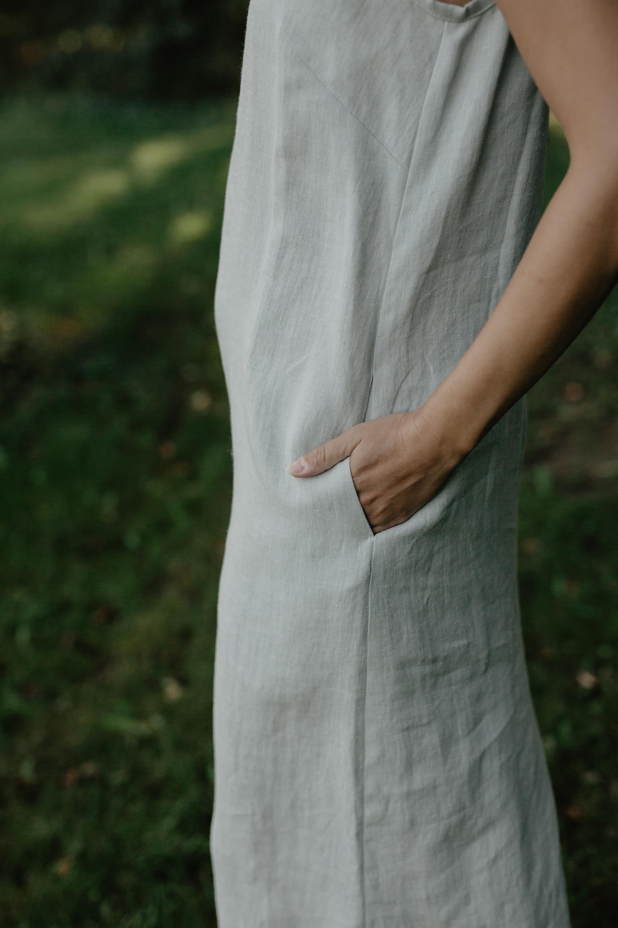 AmourLinen Linen dress S / Sage Green Linen long dress Jakarta S Sage Green Linen long dress Jakarta S Sage Green