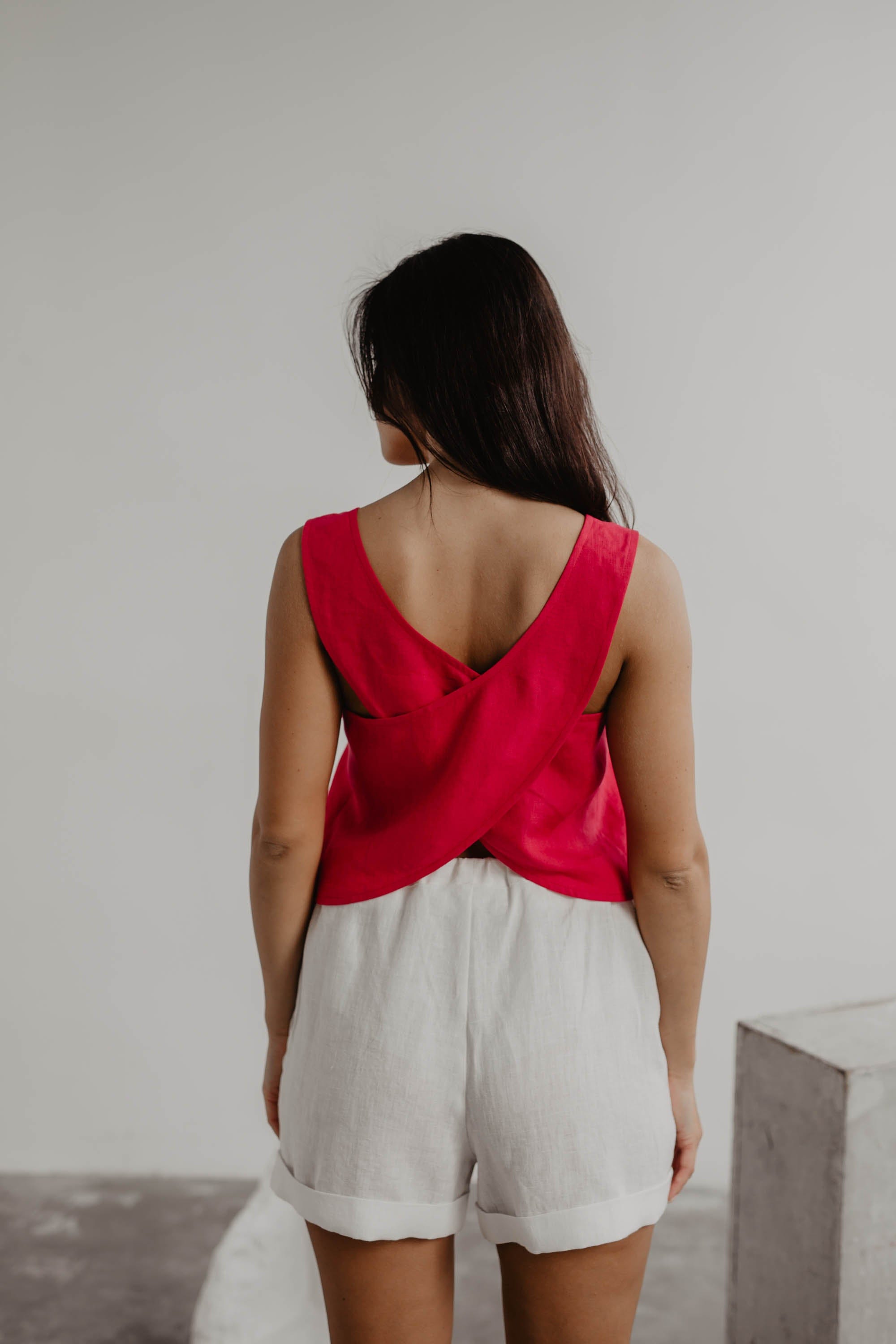 AmourLinen Linen bottom Linen shorts MIA in White Linen shorts MIA in White