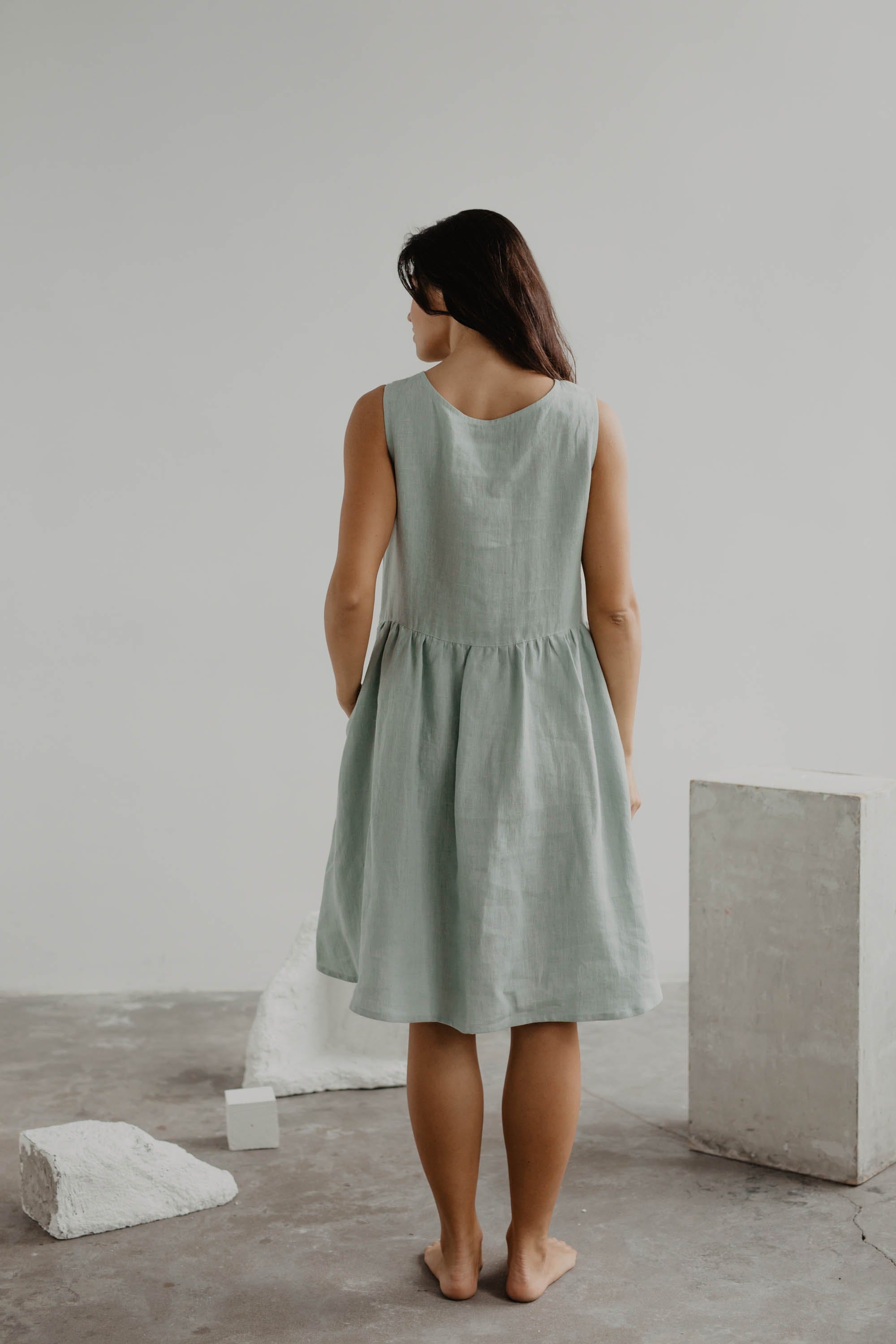 AmourLinen Linen dress Linen sleeveless summer dress HAZEL Linen sleeveless summer dress HAZEL | AmourLinen | Linen Clothing