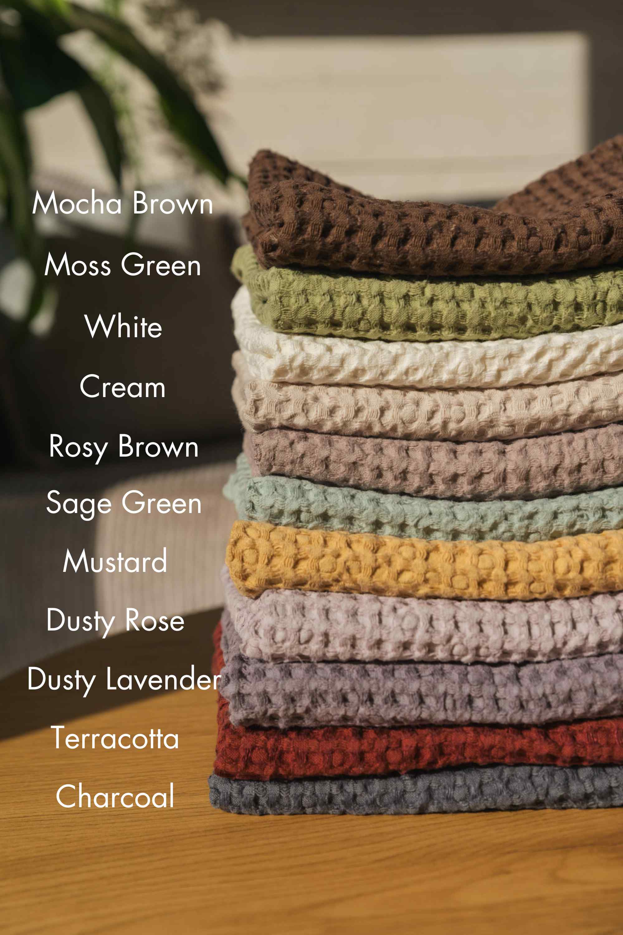 Jeté de lit en lin gaufré | ARCHIVES