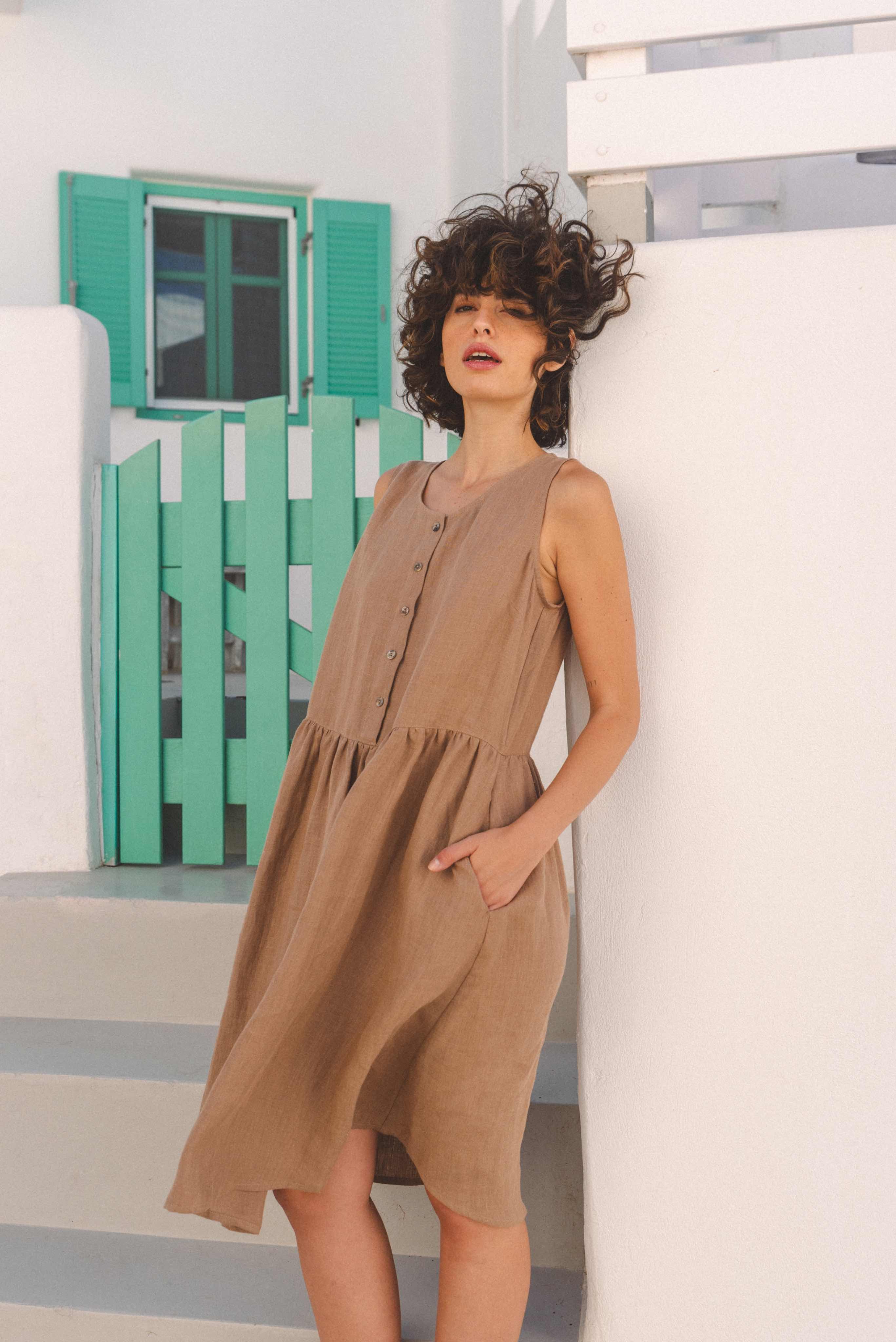 AmourLinen Linen dress Linen sleeveless summer dress HAZEL Linen sleeveless summer dress HAZEL | AmourLinen | Linen Clothing