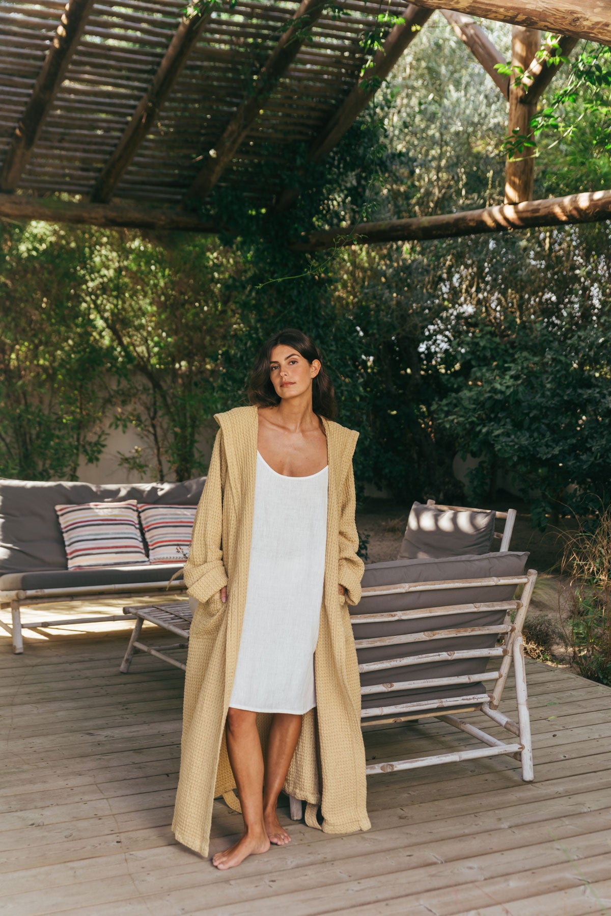 Peignoir gaufré pour femme