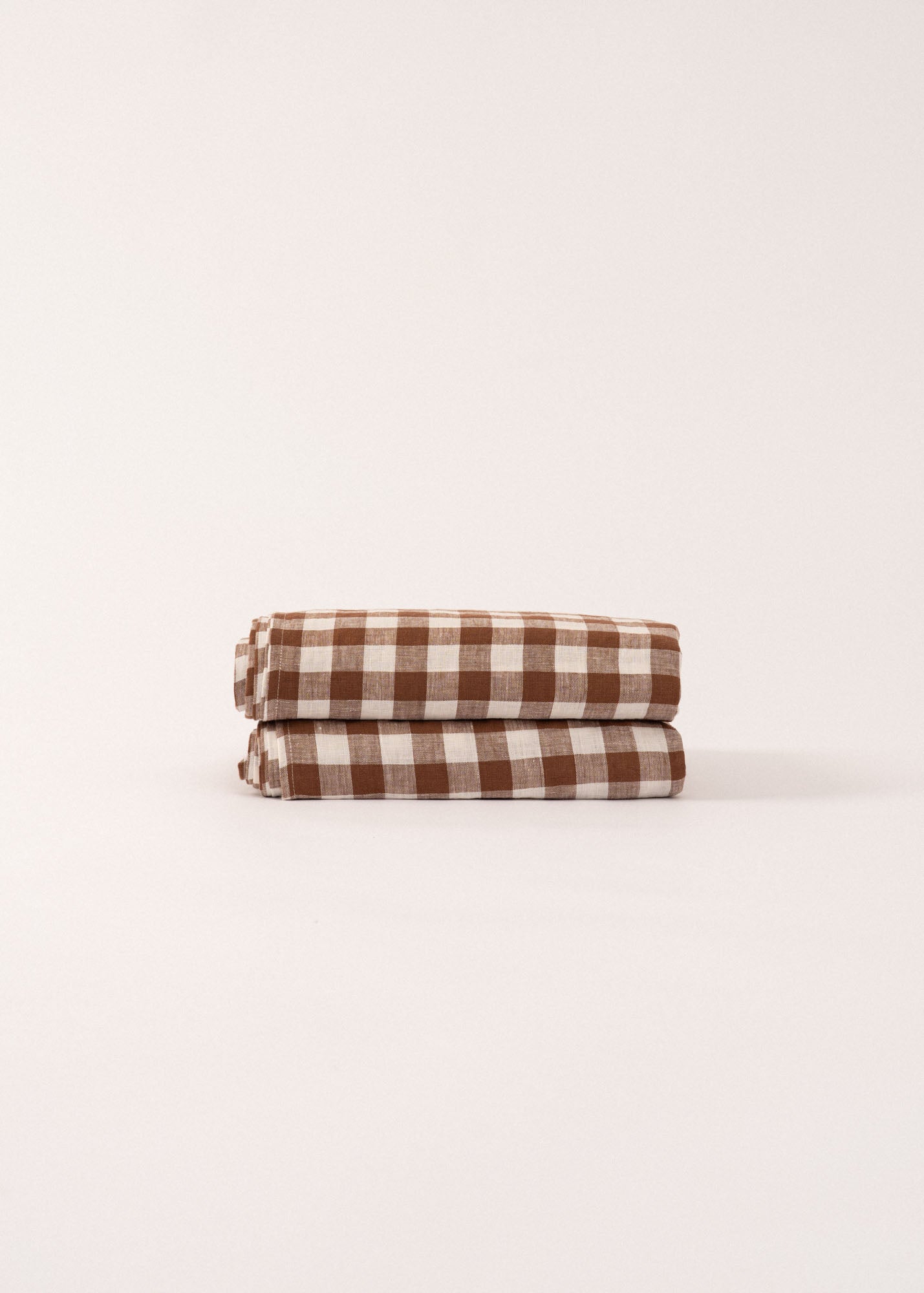 AmourLinen Linen flat sheet Linen flat sheet in Mocha Gingham Linen falt sheet in Charcoal