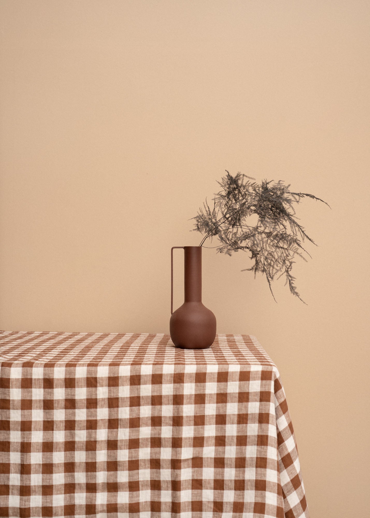 AmourLinen Linen tablecloth Linen tablecloth in Mocha Gingham Linen Tablecloth in Mocha Gingham | AmourLinen