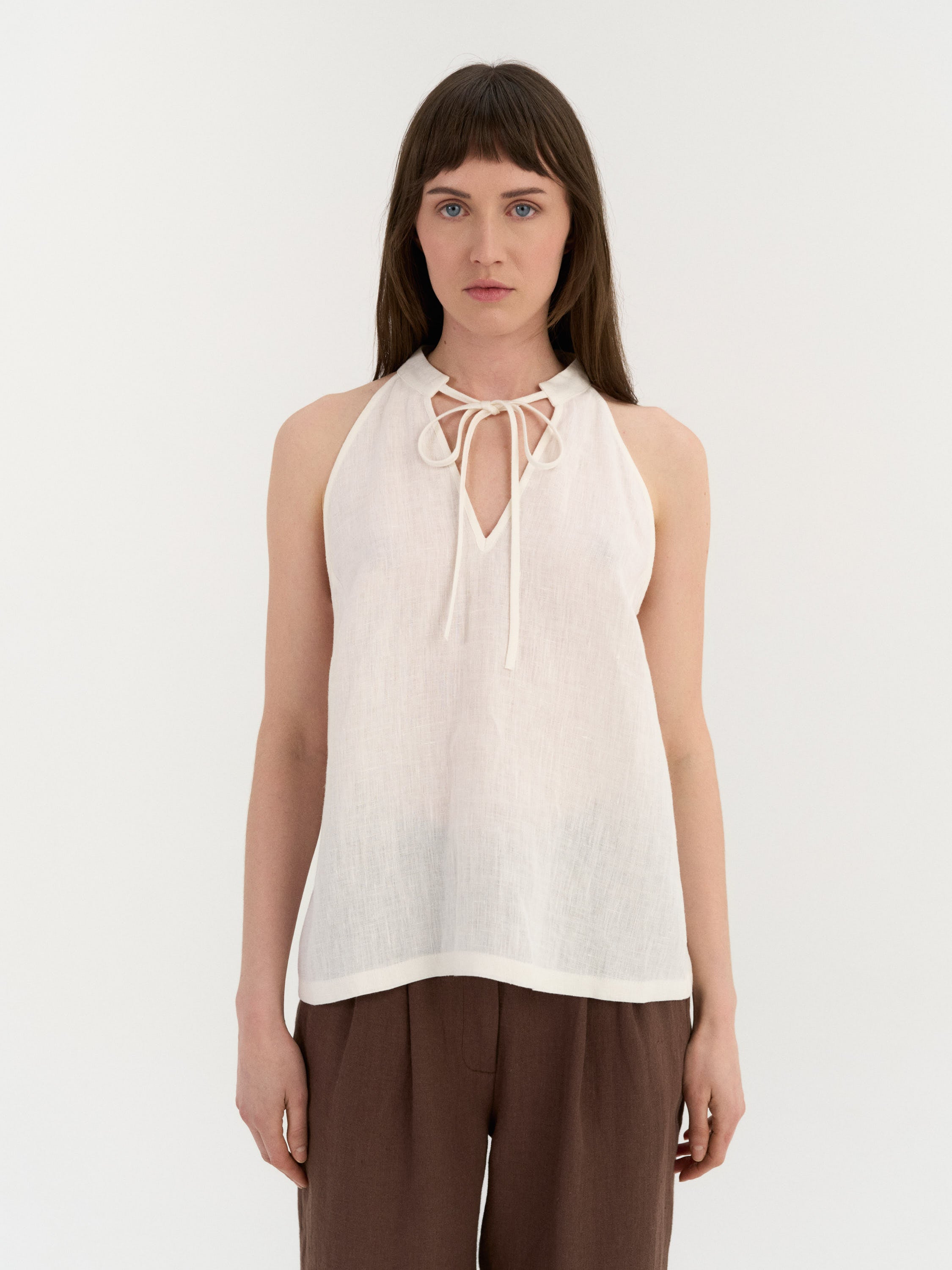 Amora Tie-Neck Top
