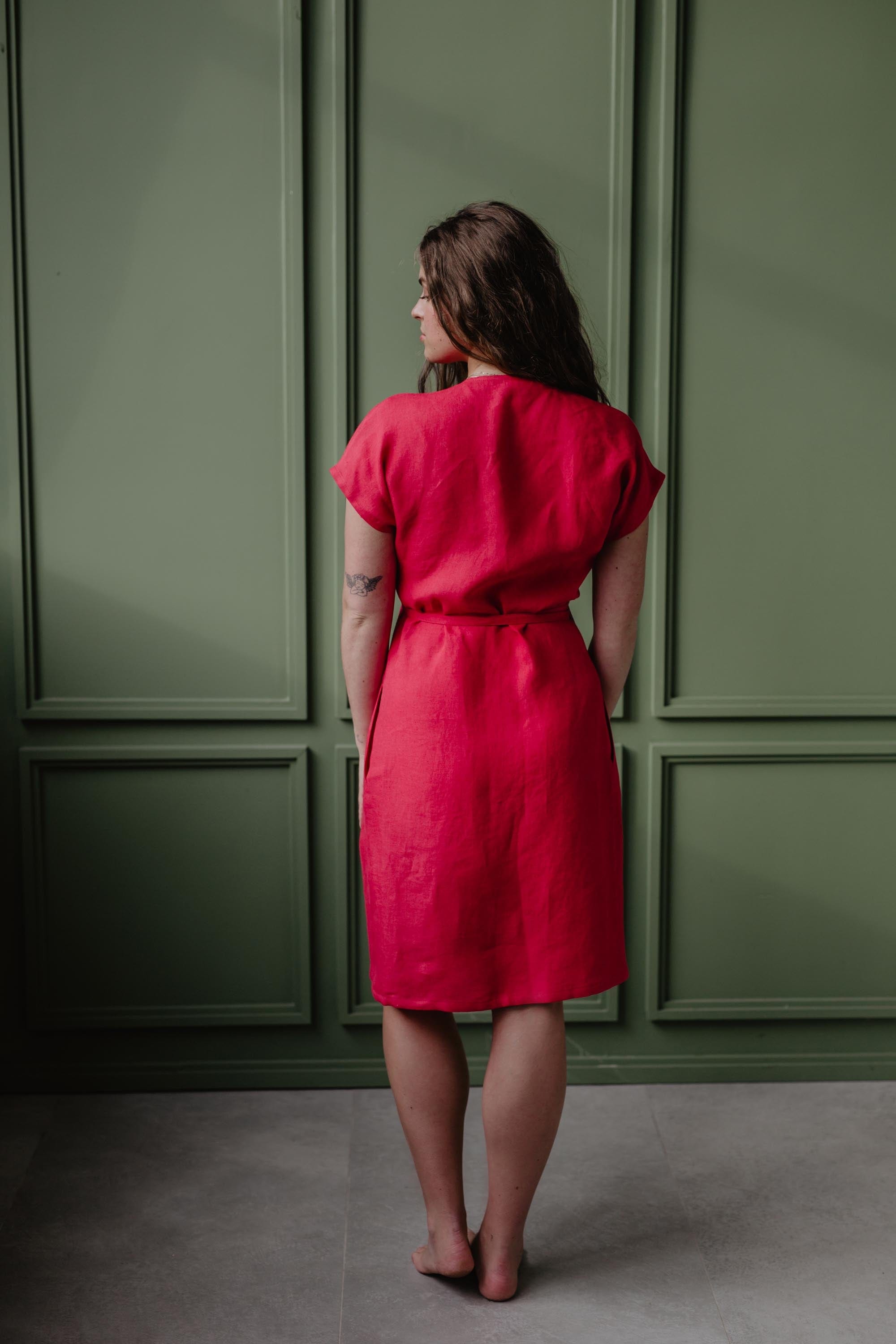 Robe portefeuille en lin Olivia | ARCHIVES
