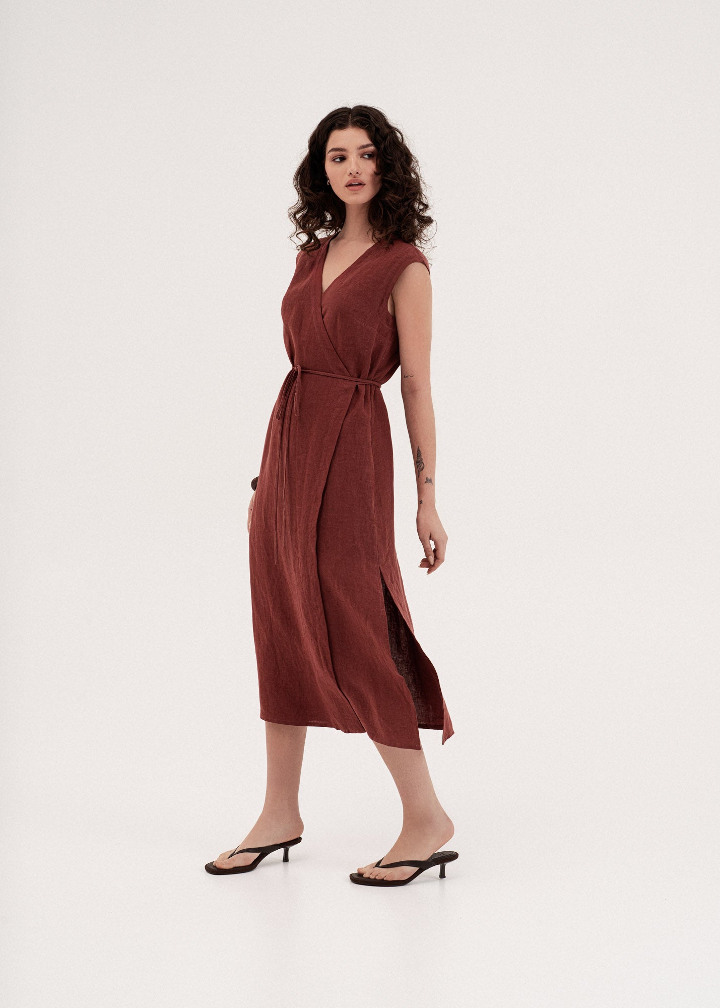 AmourLinen Linen dress Aurora mid-length linen dress Aurora mid-length linen dress