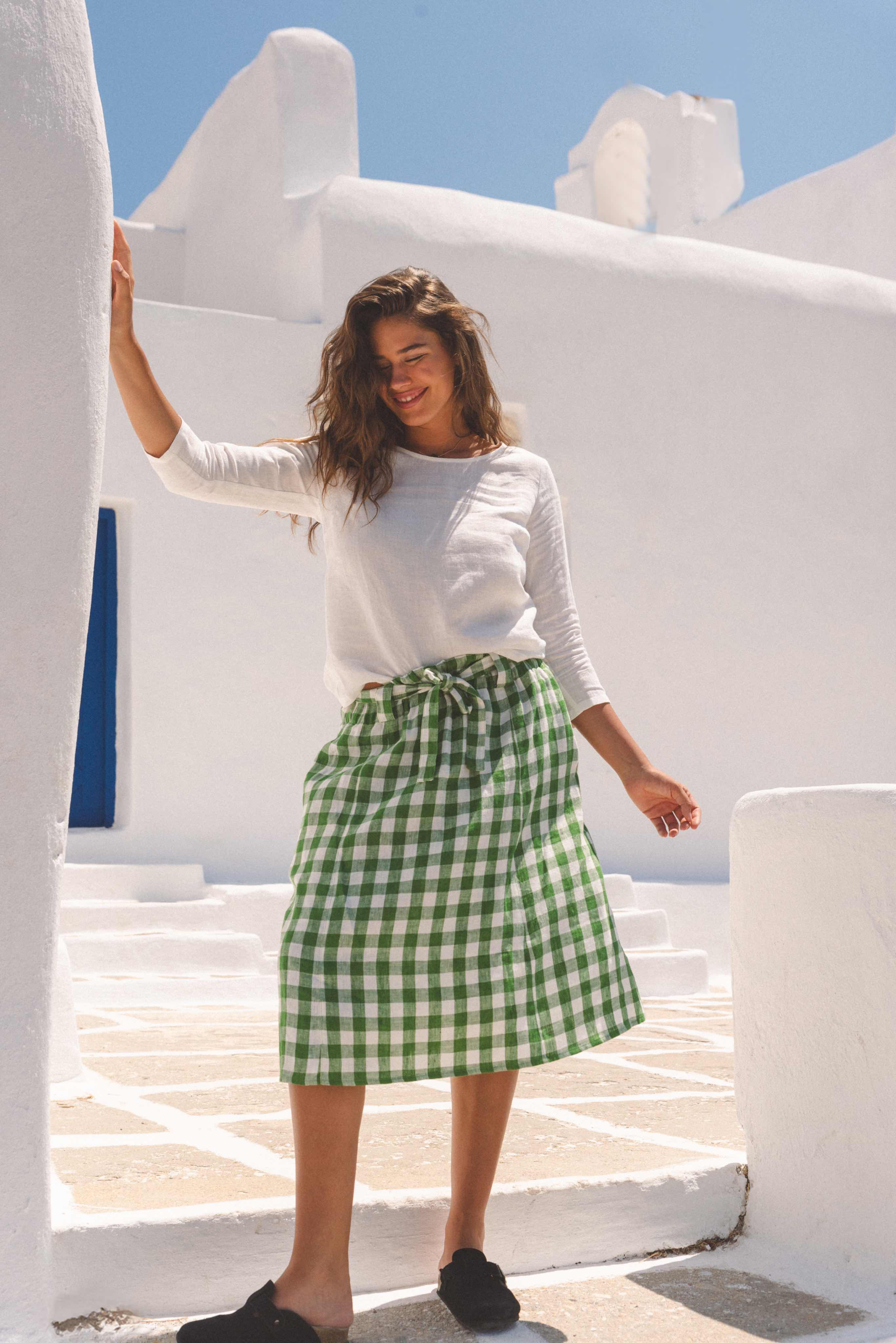 AmourLinen Linen skirt Bergen mid-length linen skirt Linen Skirt BERGEN | AmourLinen | Linen Clothing