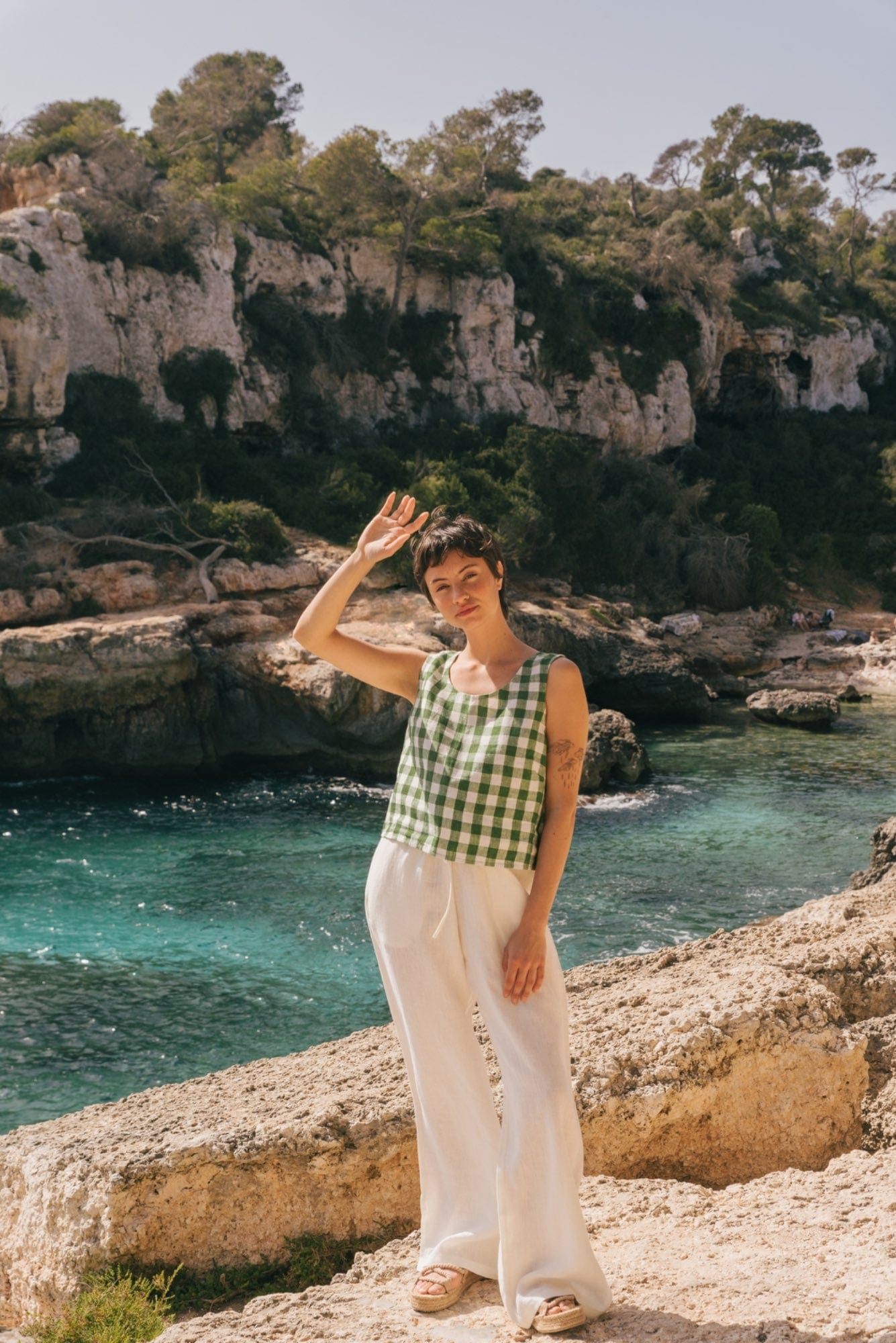 AmourLinen Linen dress Leah wide linen pants with slits Leah wide linen pants with slits