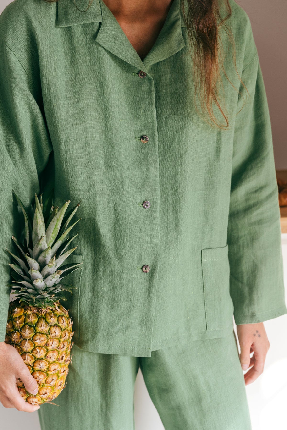 AmourLinen Linen tops Long sleeve pajama set Snooze Linen Pajama Set  | AmourLinen | Linen Loungewear