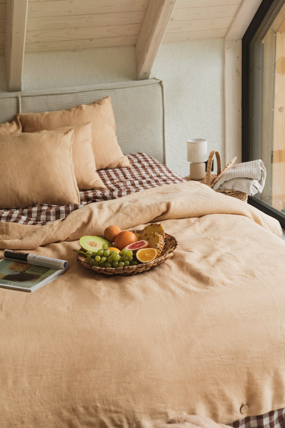 AmourLinen Linen duvet cover Linen duvet cover in Mustard Mustard linen duvet cover | AmourLinen