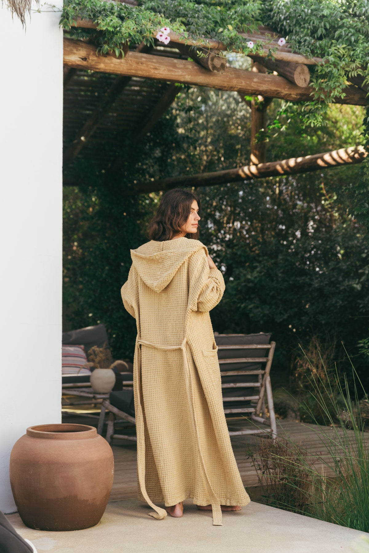 Peignoir gaufré pour femme