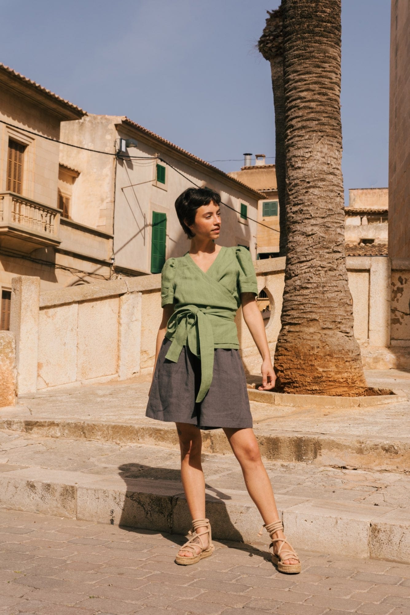 AmourLinen Linen dress Betty classic linen shorts Betty classic linen shorts