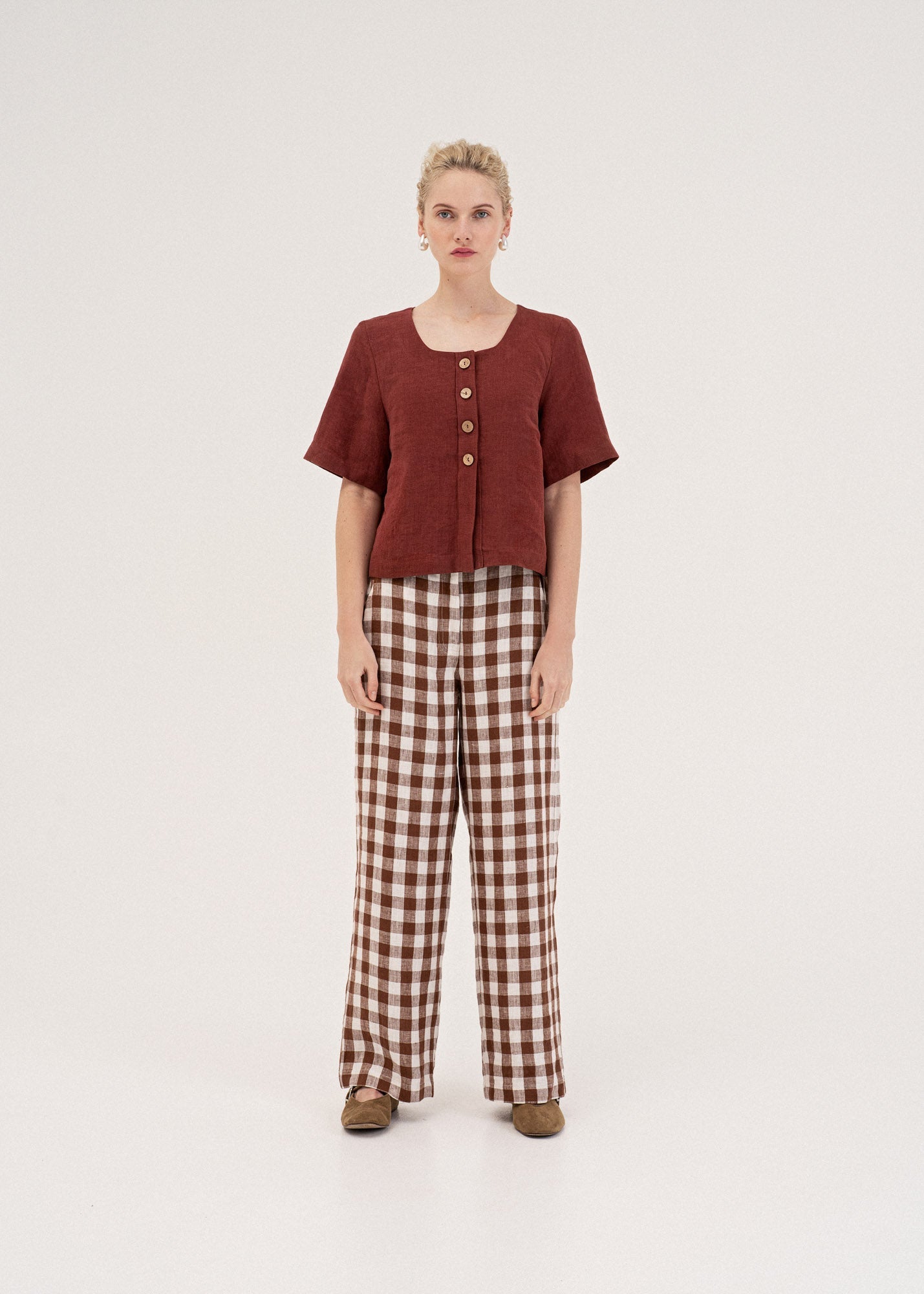 AmourLinen Linen dress Maeve button linen top Maeve button linen top