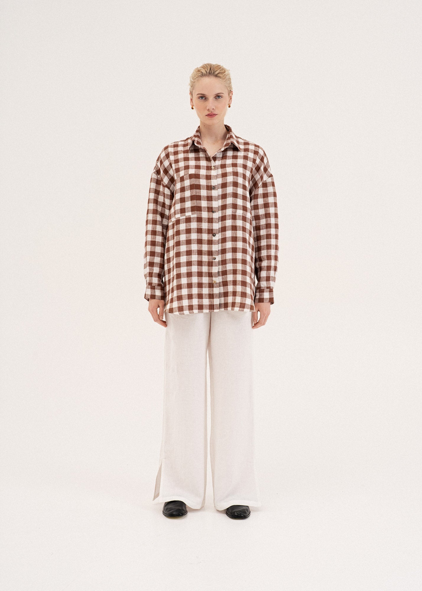 AmourLinen Linen shirt Molly oversized collar linen shirt Molly oversized collar linen shirt