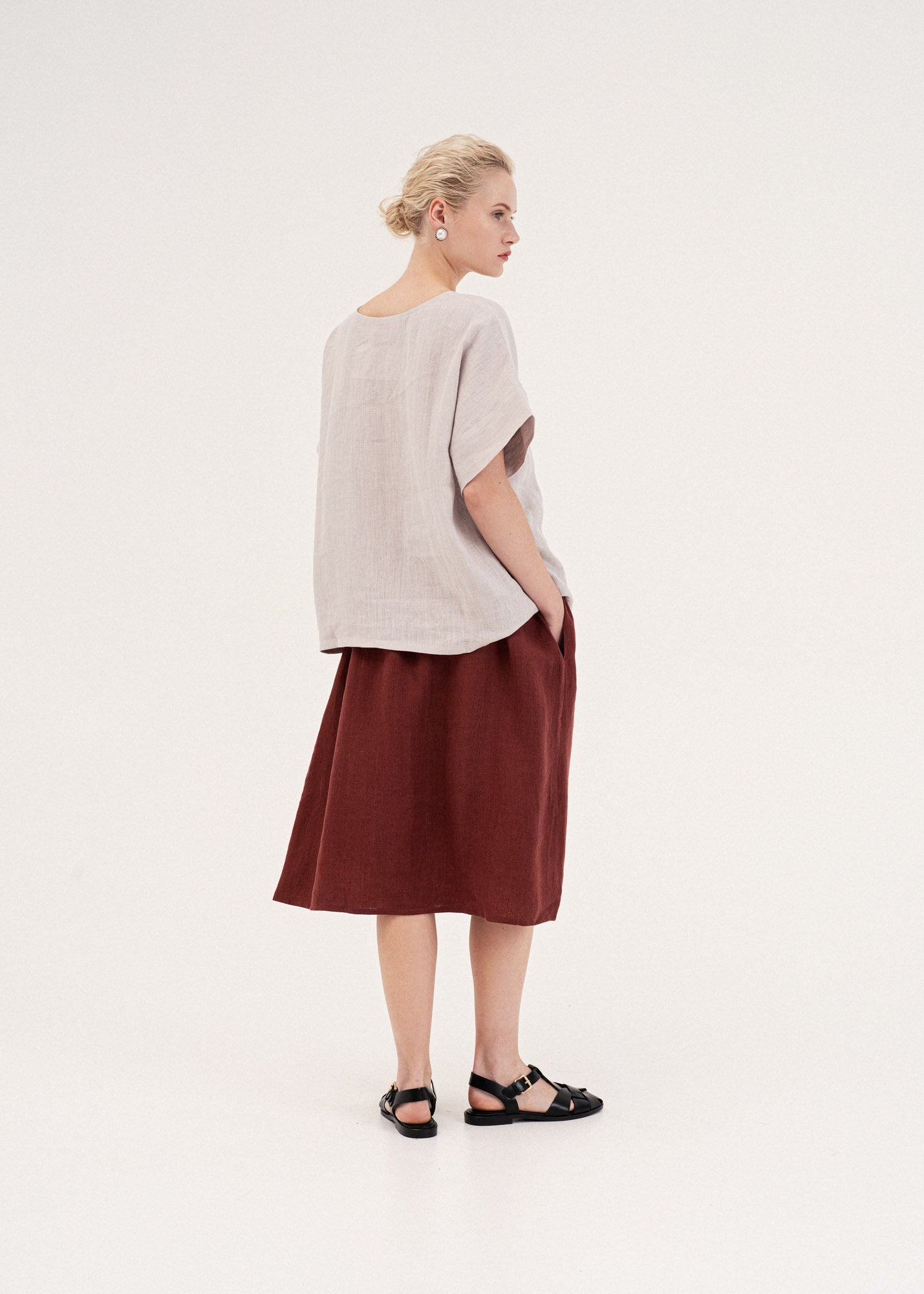 AmourLinen Linen skirt Linen skirt with buttons DAISY Linen skirt with buttons DAISY | AmourLinen | Linen Clothing